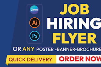 design eye catching job hiring flyer recruitment poster or job vacancy banner