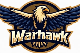 make a high quality war hawk mascot logo with express delivery