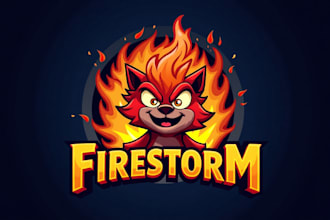 make a high quality fire storm mascot logo for your company