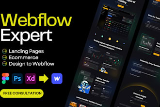 build webflow websites, landing pages, ecommerce, and design to webflow