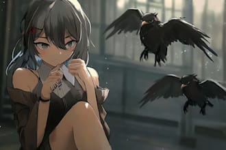 draw beautiful anime art illustration