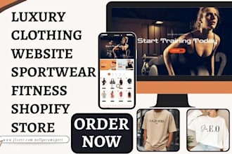 build clothing website sportswear fitness wear shopify store fashion website