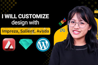 design and customization wordpress website using salient, impreza, avada themes