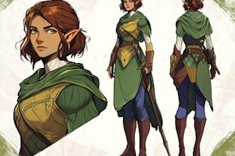 draw a custom anime dnd character sheet in my unique art