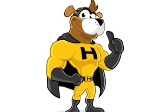 design superhero dog character logo