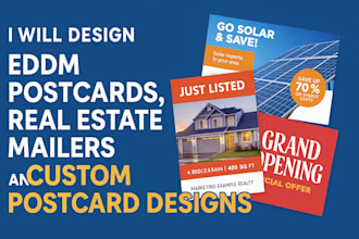 design eddm postcards, real estate mailers, and custom postcard designs
