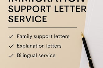 write a support or explanation letter for immigration purposes