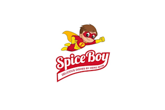 design superhero spice boy restaurant logo