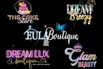 design a custom glitter beauty neon makeup artist logo
