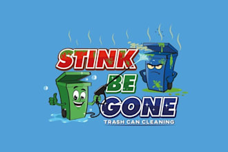 design modern garbage bin cleaning logo