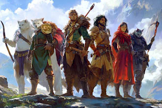 draw dnd party art,  and fantasy characters illustration