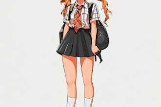 draw anime style character full body