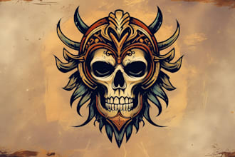 make high quality skull mask logo within two days