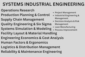 do industrial engineering systems management research work projects or tasks