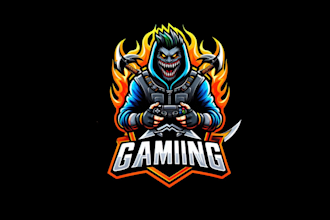design  high quality gaming sports mascot logo with free source file
