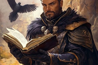 design your dnd character art and dnd party illustration