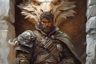 make a dnd character or dnd party art illustration