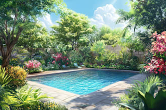 make a front yard, backyard, home garden as landscape architect