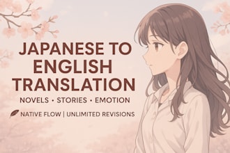 be your japanese to english translator for novels and stories