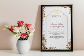 create custom designs for marriage certificates