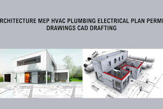 architecture mep hvac plumbing electrical plan permit drawings cad drafting