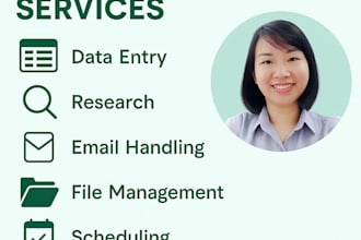 be your reliable virtual assistant for data entry, research, and admin tasks