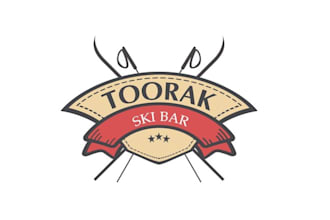 design important ski lodge themed bar logo