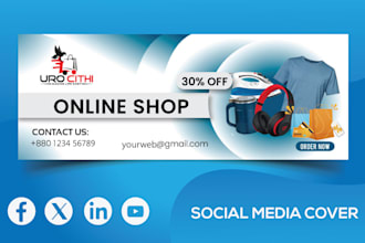 design facebook cover, youtube, linkedin, or instagram in looking amazing
