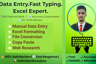 do accurate data entry, fast typing, and file conversion