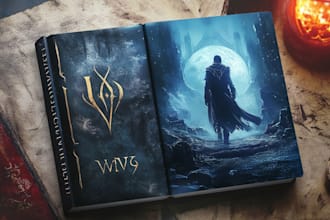 do a professional fantasy book cover in may style