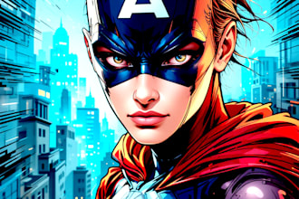 do a superhero in a comic character like marvel for you