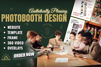 design photobooth website, photobooth template, 360 overlay and 360 backdrop ads