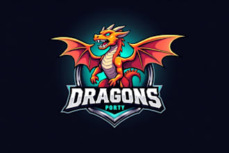 do awesome dragon e sport mascot logo design