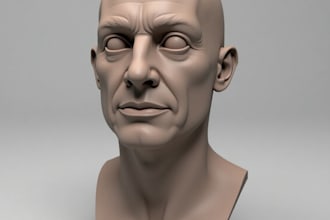 sculpt 3d mask, 3d head bust, 3d face model, 3d statue, toys for 3d print