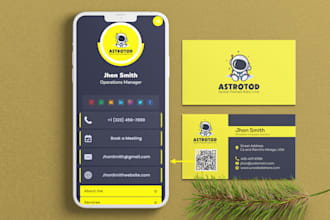 make a premium digital business card with qr code