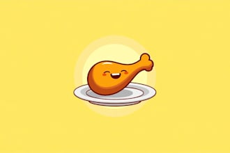 do awesome chicken leg for restaurant fried mascot logo