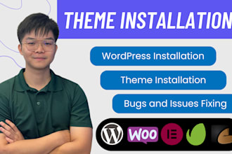 install wordpress theme, customize theme, fix bugs