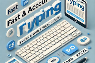 do fast and accurate data entry of typing work in english