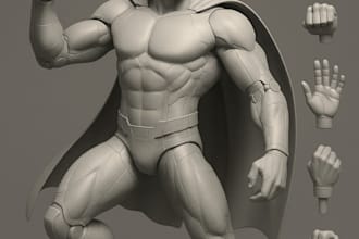 model posable figure, articulated figure 3d joint for printing in blender