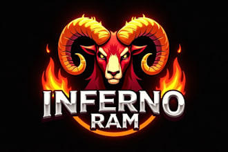 design outstanding inferno ram mascot logo with unlimited revision