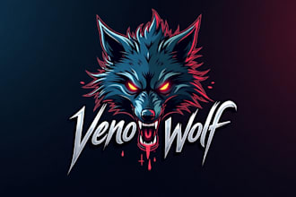 design outstanding venom wolf head mascot logo with unlimited revision