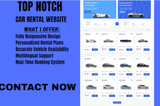 build a unique car rental website, booking website, taxi booking, car dealership
