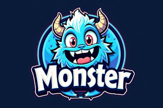 do awesome cute monster esport mascot logo design