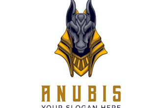 draw vintage anubis logo design in creative idea