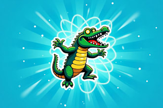 make an amazing crocodile mascot logo for you in 12 hours
