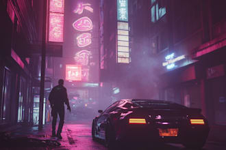 draw futuristic cyberpunk city and sci fi concept art