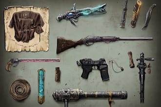 design unique weapons illustrations