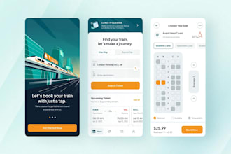 build train travel app, train booking app, travel organizer app, rail travel app
