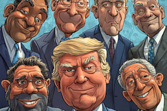 create a political cartoon or editorial illustration