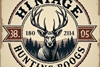 design high quality vintage hunting logo with fastest delivery